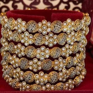 Luxury Gold Plated Pearl Designer Bangles Set for Women – Bridal & Wedding Wear